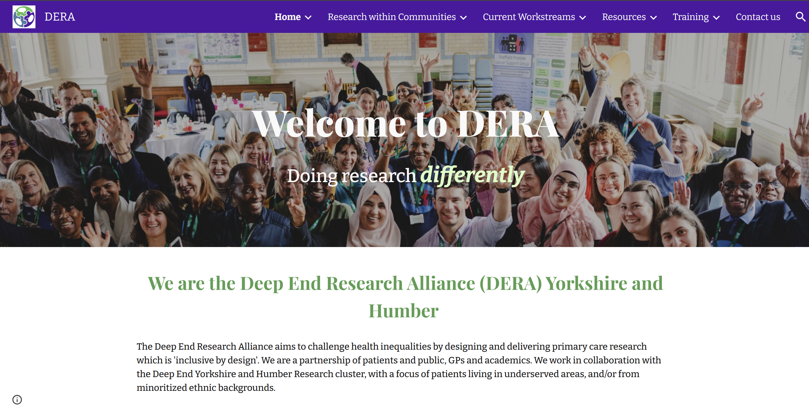 screenshot from DERA website
